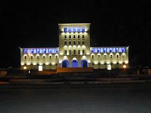 Tirana University at night